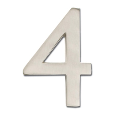 Architectural Mailboxes Brass 4 inch Floating House Number Satin Nickel 4 3582SN-4